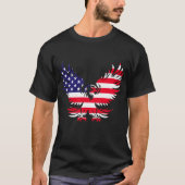 Majestueus Amerikaans Flag Eagle Silhouet T-shirt (Voorkant)