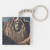 Majestueus beeld van Jezus: De Heer is mijn rots Sleutelhanger (Achterkant)