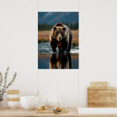 Majestueus Beer aan de rivier Poster (Keuken)