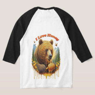Majestueus beer bezig met heerlijke honing t-shirt