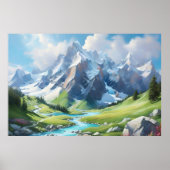 Majestueus berglandschap Alpine landschap Poster (Voorkant)
