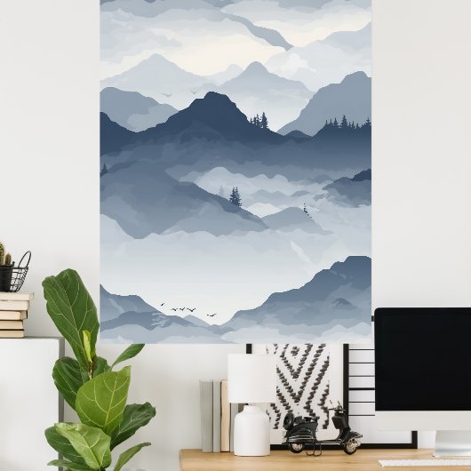 Majestueus berglandschap poster (Thuiskantoor)