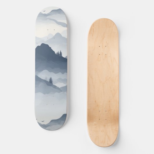 Majestueus berglandschap skateboard (Voorkant)