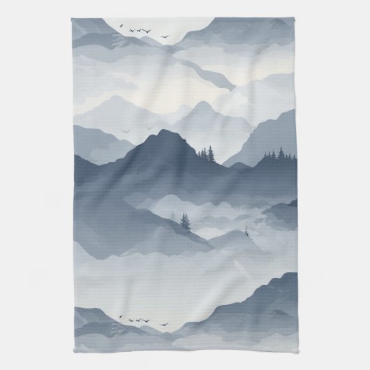 Majestueus berglandschap theedoek (Verticaal)