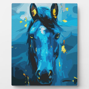 Majestueus Blauw Paard Kunst – Kracht en Elegantie Fotoplaat