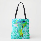 Majestueus blauwgroen neon olifant tas (Voorkant)