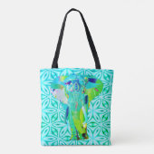 Majestueus blauwgroen neon olifant tas (Achterkant)