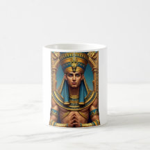 Majestueus faraoportret: goud & blauw oud E