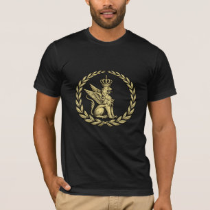 Majestueus gevleugeld leeuw Heraldisch Wapen Goude T-shirt