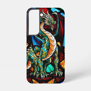 Majestueus Glas in lood Dragon Mythisch Meesterwer Samsung Galaxy Hoesje
