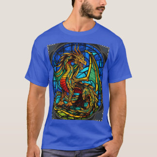 Majestueus Glas in lood Dragon Mythisch Meesterwer T-shirt