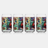 Majestueus Glas in lood Santa en Reindeerts (Rechts)