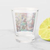 Majestueus Glas in lood Santa en Reindeerts (Achterkant)