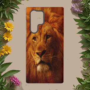 Majestueus Gouden Realistisch Leeuwengezicht Samsung Galaxy Hoesje