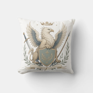 Majestueus Griffige Wapenkreet Heraldisch Embleem Kussen
