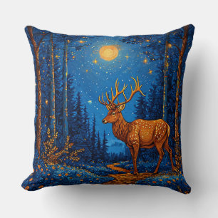 Majestueus hert in betoverd bos natuur 🦌 kussen