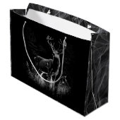Majestueus hert in de wildernis - Black & White Ar Groot Cadeauzakje (Achterkant Gekanteld)