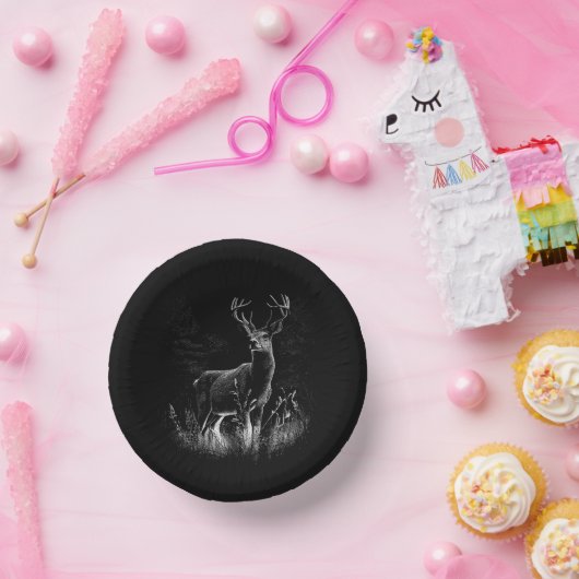 Majestueus hert in de wildernis - Black & White Ar Papieren Kommen (Feest)