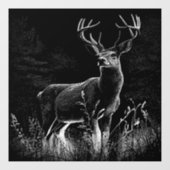 Majestueus hert in de wildernis - Black & White Ar Raamsticker (Vel)