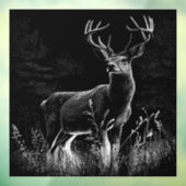 Majestueus hert in de wildernis - Black & White Ar Raamsticker (Vel 3)