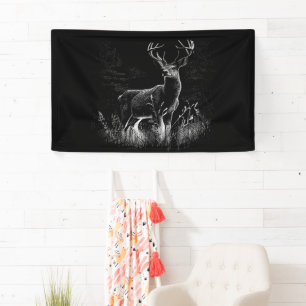 Majestueus hert in de wildernis - Black & White Ar Spandoek