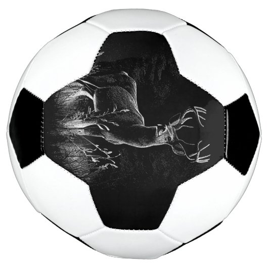 Majestueus hert in de wildernis - Black & White Ar Voetbal (Gedraaid)