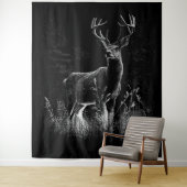 Majestueus hert in de wildernis - Black & White Ar Wandkleed (In situ)