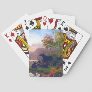Majestueus hert in een Zweeds herfstlandschap Kamp Pokerkaarten