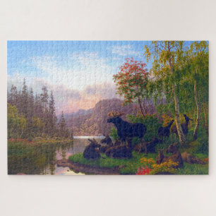 Majestueus hert in een Zweeds herfstlandschap Legpuzzel