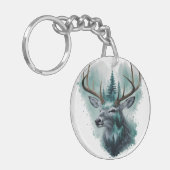 Majestueus hert met bos sleutelhanger (Voorkant Links)