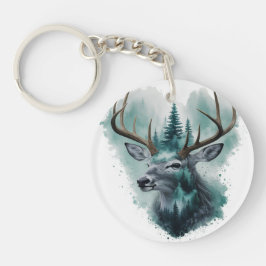 Majestueus hert met bos sleutelhanger