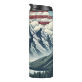 Majestueus hert onder de Amerikaanse hemel Thermosbeker (Geroteerd rechts)