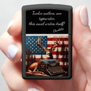 Majestueus hert rust achter Antiek typemachine