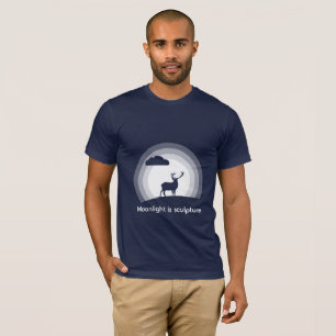 Majestueus hert silhouet onder maanlicht Stijl B T-shirt