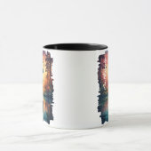 Majestueus hert weerspiegeld in Sunset Lake Mok (Midden)