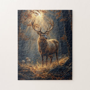 Majestueus hertenverblijf in het bos legpuzzel