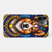 Majestueus hondenportret in Glas in lood stijl Case-Mate iPhone Case (Achterkant (horizontaal))