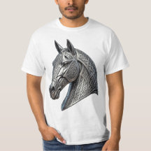 Majestueus Keltisch zilveren paardenhoofd met knoo