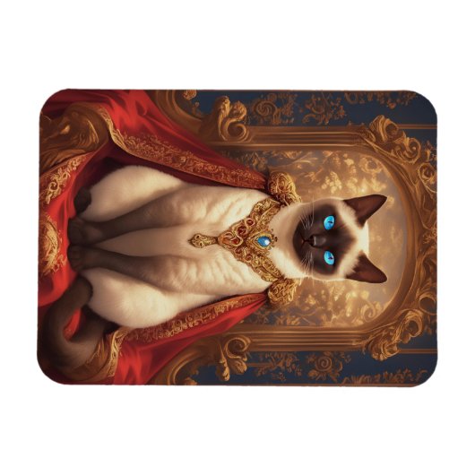 Majestueus koninklijk Siamees kattenportret Magneet (Horizontaal)