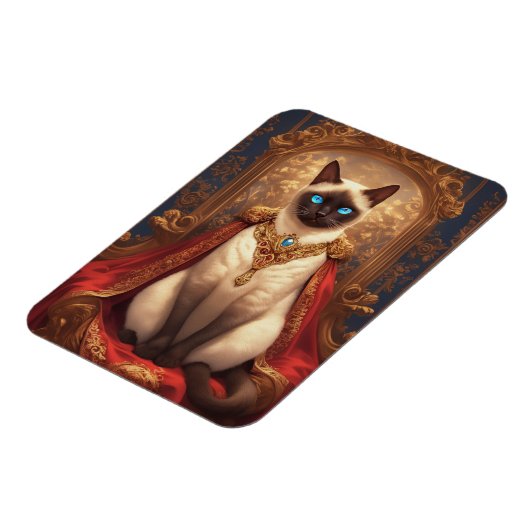 Majestueus koninklijk Siamees kattenportret Magneet (Linkerzijde)