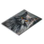 Majestueus langharig kattenportretontwerp notitieboek (Linkerzijde)