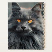 Majestueus langharig kattenportretontwerp planner (Achterkant)