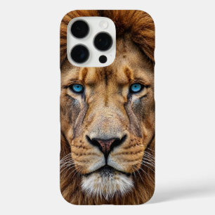 Majestueus Leeuwengezicht met Blauwe Ogen Wilde iPhone 16 Pro Hoesje