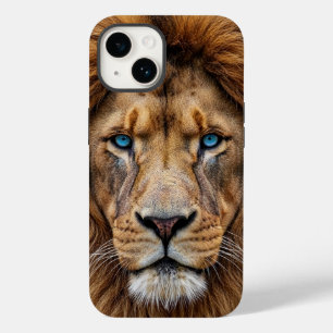 Majestueus Leeuwengezicht met Blauwe Ogen Wilde Case-Mate iPhone 14 Hoesje
