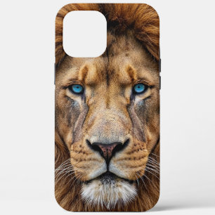 Majestueus Leeuwengezicht met Blauwe Ogen Wilde iPhone 12 Pro Max Hoesje
