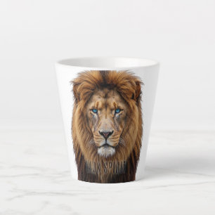 Majestueus Leeuwengezicht met Blauwe Ogen Wilde Latte Mok