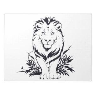 Majestueus leeuwensilhouet in gedurfde vectorkunst notitieblok