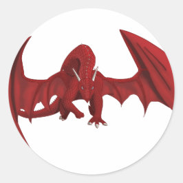 Majestueus legendarische Red Dragon Fantasy-wezen Ronde Sticker
