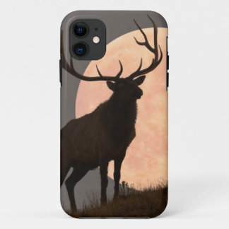 Majestueus mannetjeshert en volle maan opkomst iPhone 11 hoesje