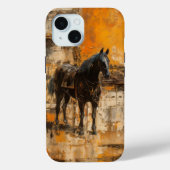 Majestueus Paard in Abstracte zonsondergang Case-Mate iPhone Case (Achterkant)